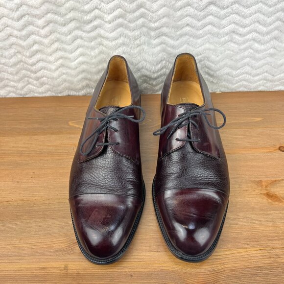 JOHNSTON & MURPHY CELLINI DEERSKIN CAPTOE Derby SIZE 9.5 M - MADE IN ITALY - Picture 3 of 14